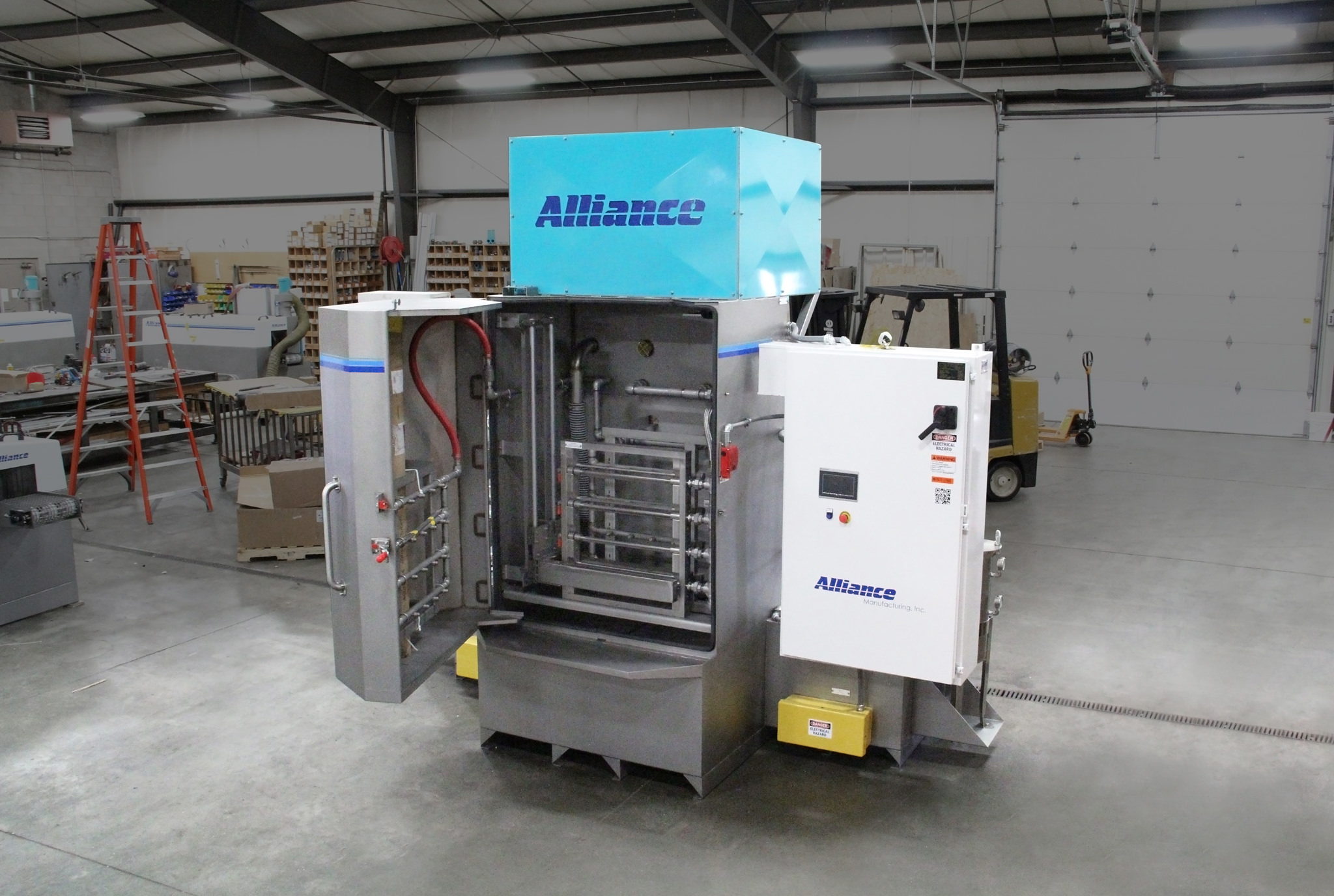 Washing aviation rockers in a part washer cabinet
