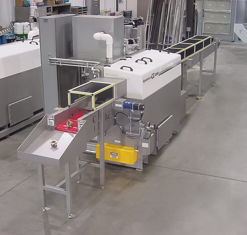 Aquamaster CI-1200E indexing conveyorized parts cleaning system Aquamaster CI-1200E indexing conveyorized parts cleaning system