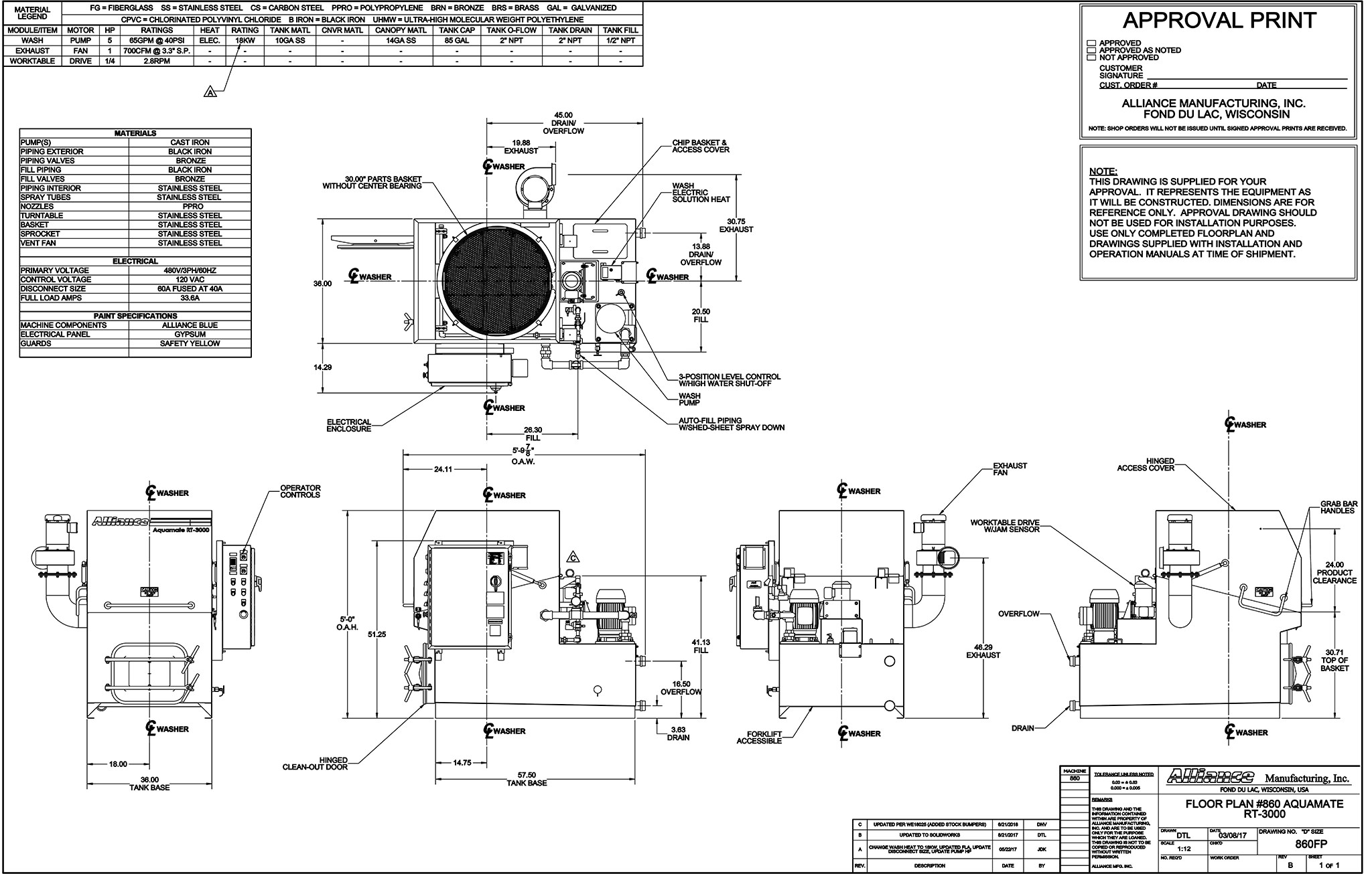860FP REV-C Aquamaster RT-3000 (Machine #860) Blueprint -SOLD