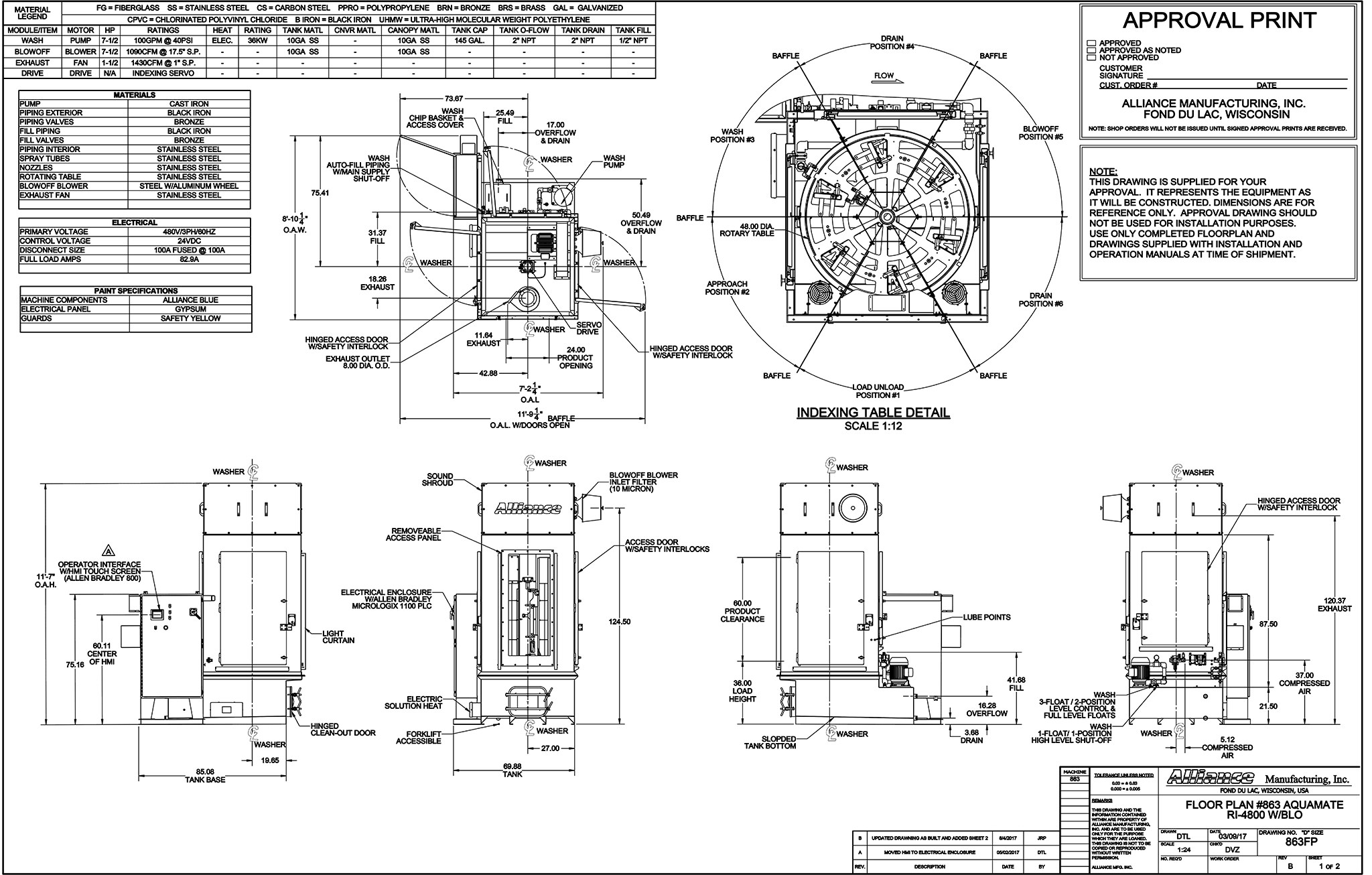 863FP-REVB Aquamaster RI-4800 (Machine #863) Blueprint -SOLD